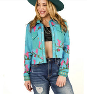 Jade cowgirl cropped over sized top