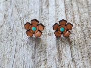 Western Rose Genuine Leather Earrings