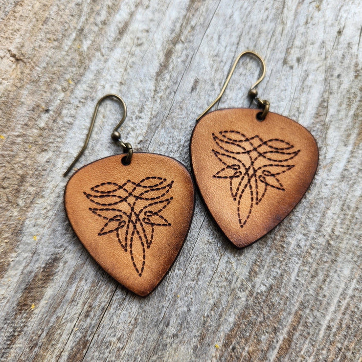 Nashville" Handmade Tooled Leather Western Earrings