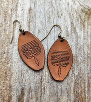 Dallas" Handmade Tooled Leather Western Earrings