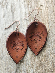 Waco" Handmade Bootstitch Leather Earrings