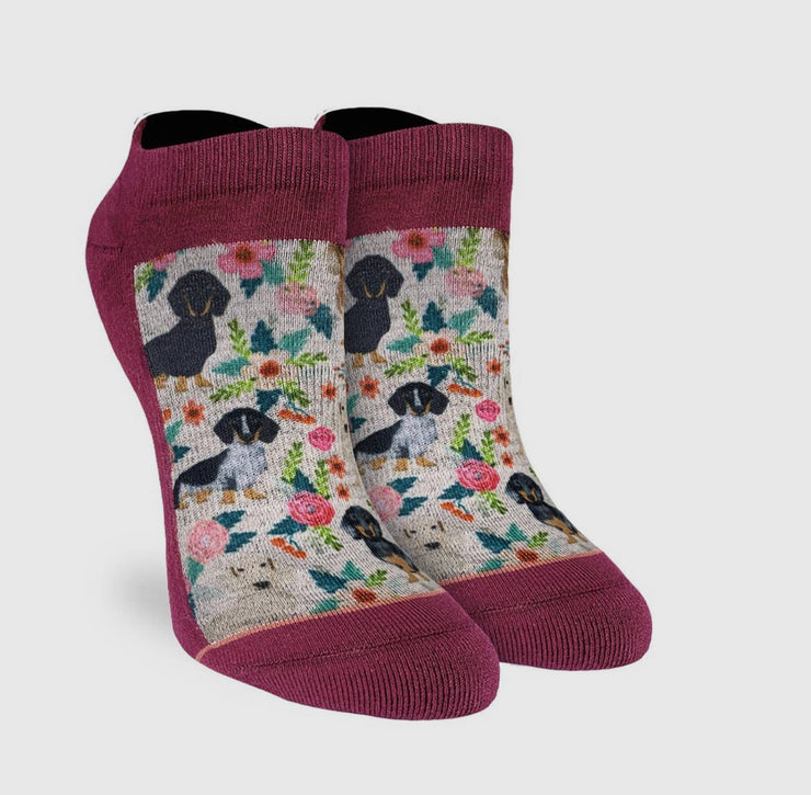 Women'S Floral Dachshunds Ankle Socks