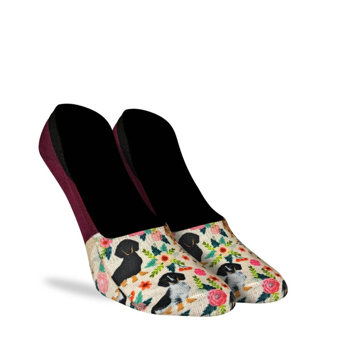 Women'S Floral Dachshunds Invisible No-Show Socks
