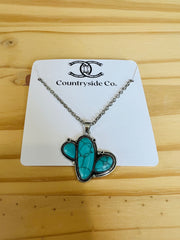 Cactus Turquoise Western Necklace