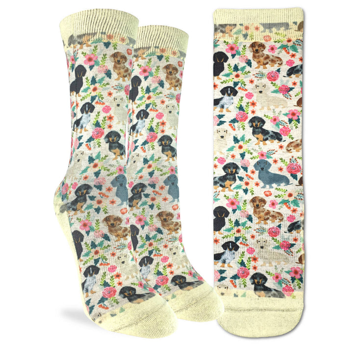 Women'S Floral Dachshunds Socks