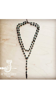 DOUBLE STRAND LARIAT AFRICAN TURQUOISE NECKLACE