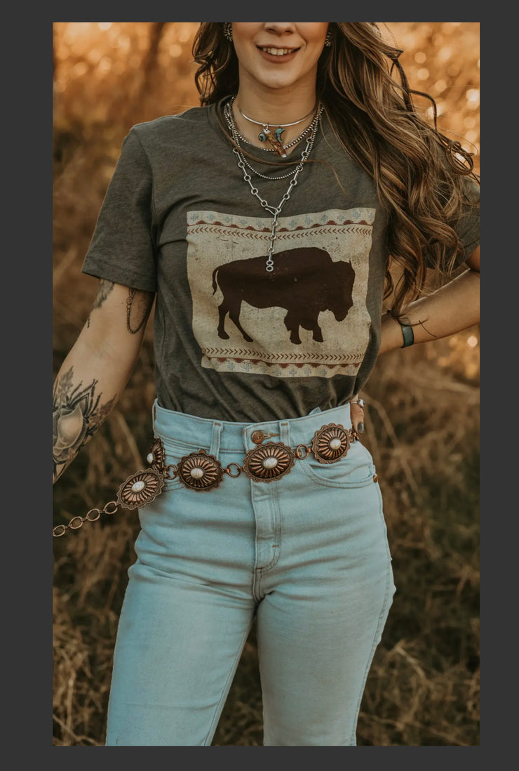 Bison Canvas Graphic Tee