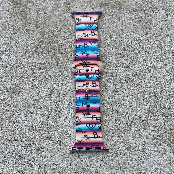 Branded Serape Silicone Apple Watch Band